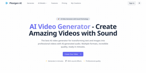 Plexigen AI – AI Video Generator with Audio & Effects