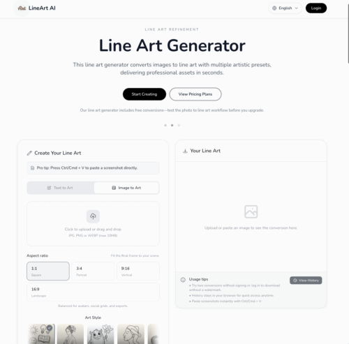 line art generator landing page line art generator landing page